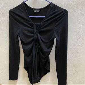 BLACK LACE UP BODYSUIT